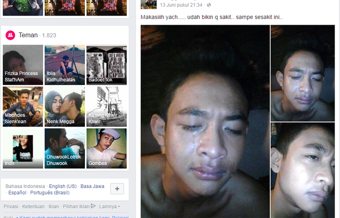 Karena Putus Cinta Pria Ini posting Foto Dirinya Sambil Menangis